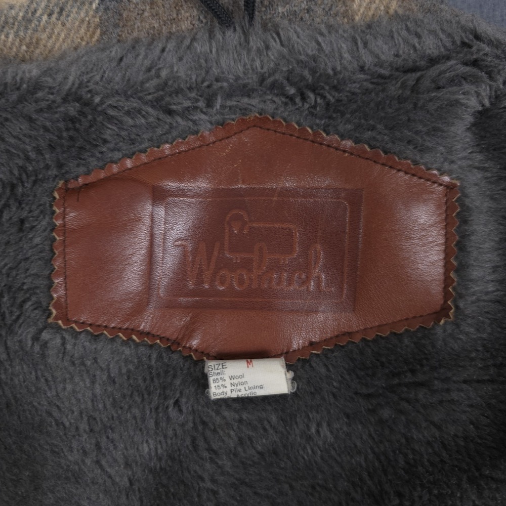 Woolrich Heavyweight Flannel Coat Mens Medium Wool Blend Sherpa Lined‎ Full Zip - Picture 7 of 10
